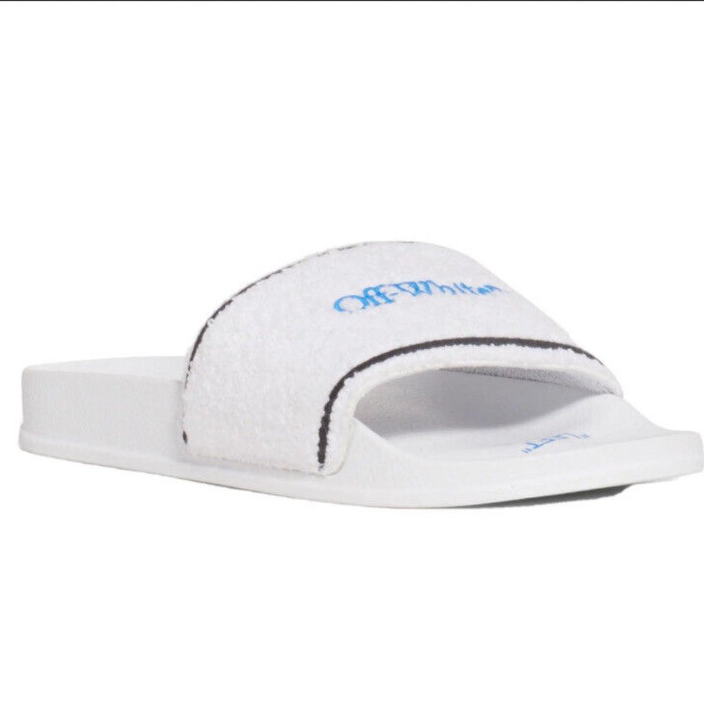 Off-White Embroidered Towel Slides Size EUR 41 Men 7.5, Women 9 NEW IN BOX
